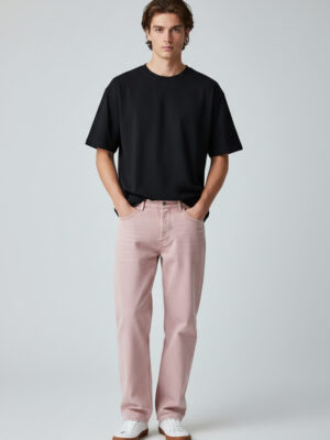 Plain Black Color relaxed Crewneck T-Shirt