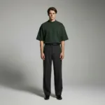 Premium Relaxed Crewneck T-Shirt Dark Green Colour