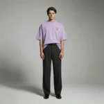 Premium Relaxed Crewneck T-Shirt Lavender Colour