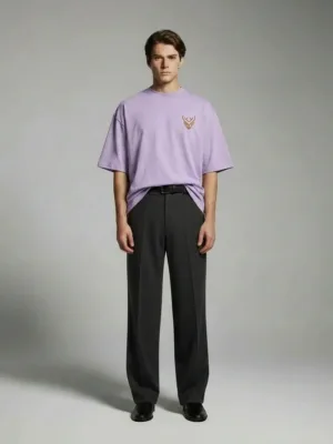 Premium Relaxed Crewneck T-Shirt Lavender Colour
