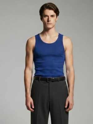 PREMIUM BLUE COLOR PLAIN TANK TOP